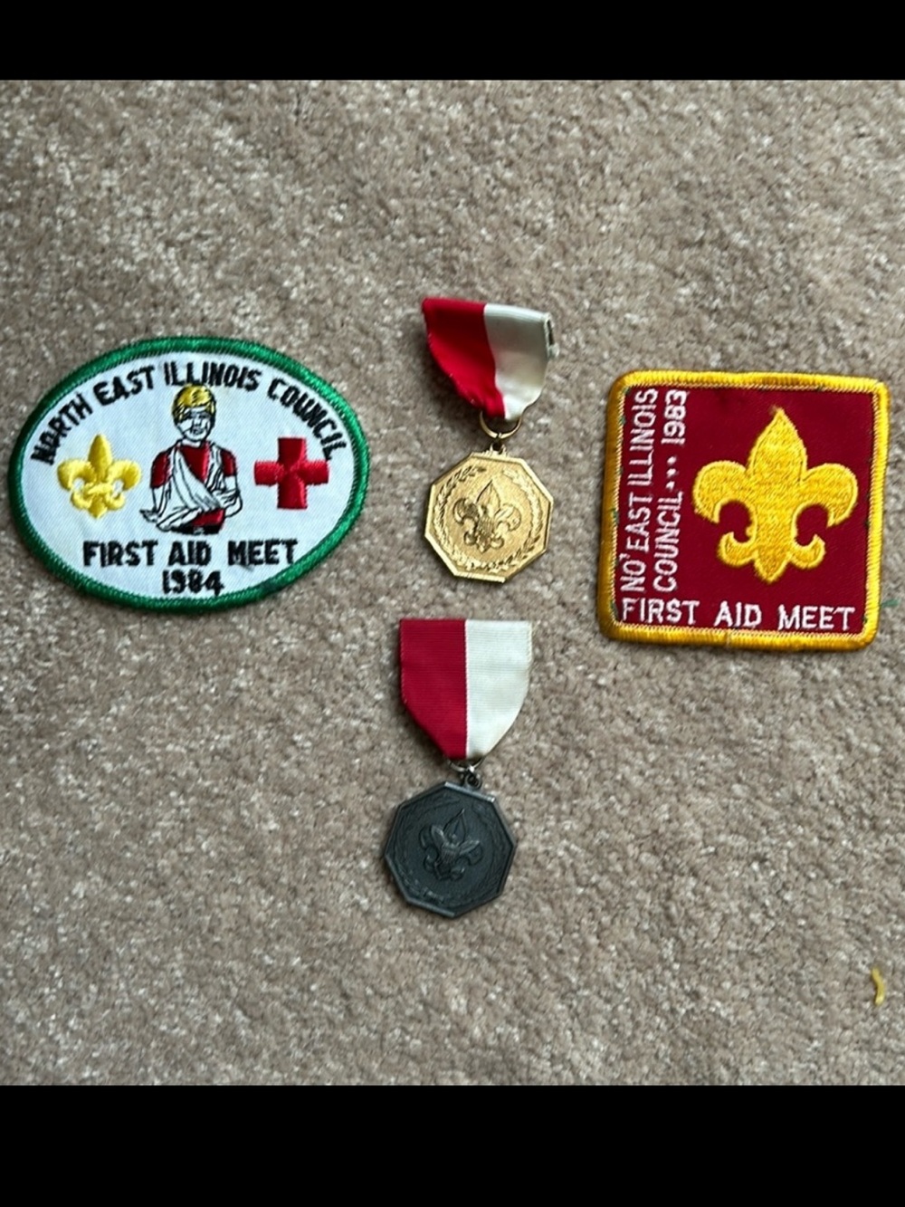 Vintage Boy Scouts of America BSA First Aid Patches & Scout Medal Lot